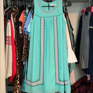 Mint and coral boutique dress